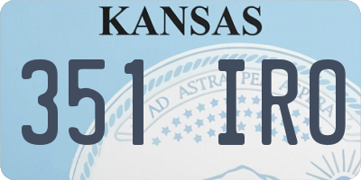 KS license plate 351IRO