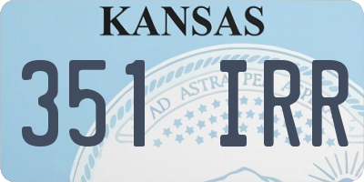 KS license plate 351IRR