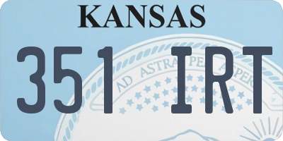 KS license plate 351IRT