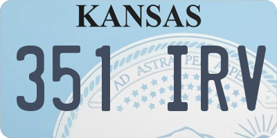 KS license plate 351IRV