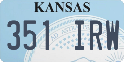 KS license plate 351IRW
