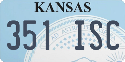 KS license plate 351ISC