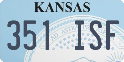 KS license plate 351ISF