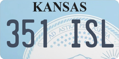 KS license plate 351ISL
