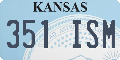 KS license plate 351ISM