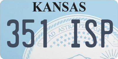 KS license plate 351ISP