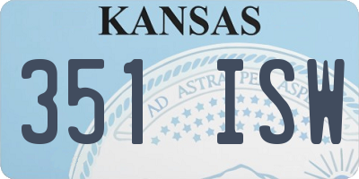 KS license plate 351ISW