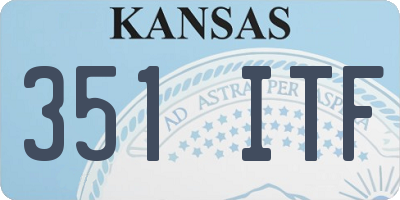 KS license plate 351ITF