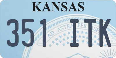 KS license plate 351ITK