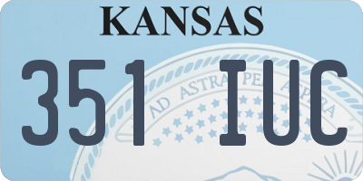 KS license plate 351IUC