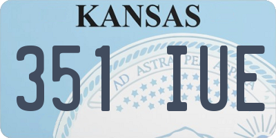KS license plate 351IUE