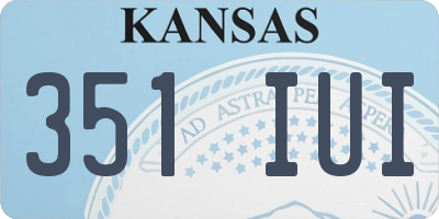 KS license plate 351IUI