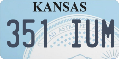 KS license plate 351IUM
