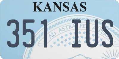 KS license plate 351IUS