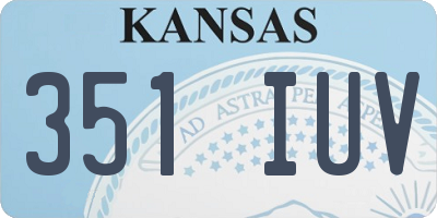 KS license plate 351IUV