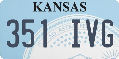 KS license plate 351IVG