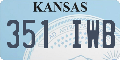 KS license plate 351IWB