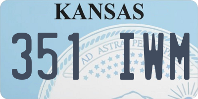 KS license plate 351IWM