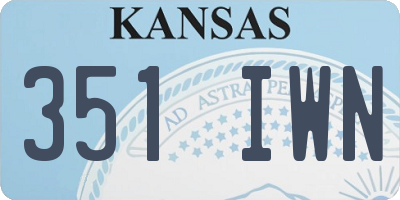 KS license plate 351IWN
