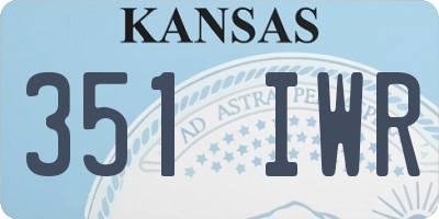 KS license plate 351IWR