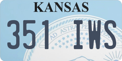 KS license plate 351IWS