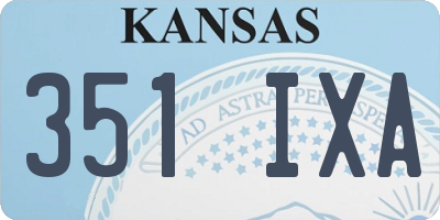 KS license plate 351IXA