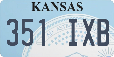 KS license plate 351IXB