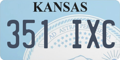 KS license plate 351IXC