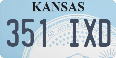 KS license plate 351IXD