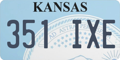 KS license plate 351IXE