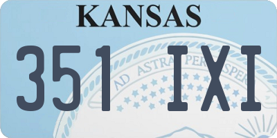 KS license plate 351IXI