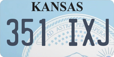 KS license plate 351IXJ