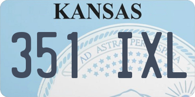 KS license plate 351IXL
