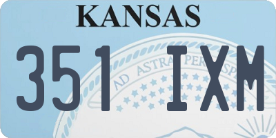 KS license plate 351IXM