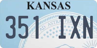 KS license plate 351IXN
