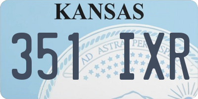 KS license plate 351IXR