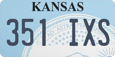 KS license plate 351IXS