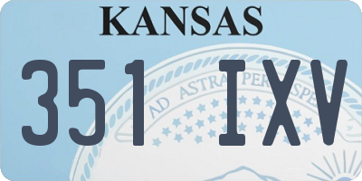 KS license plate 351IXV