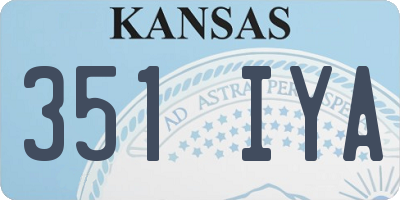 KS license plate 351IYA