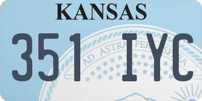 KS license plate 351IYC