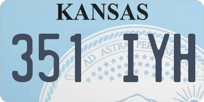KS license plate 351IYH