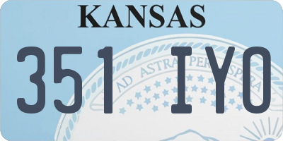 KS license plate 351IYO