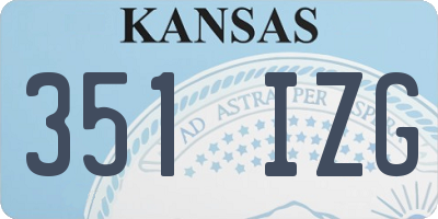 KS license plate 351IZG