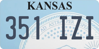 KS license plate 351IZI