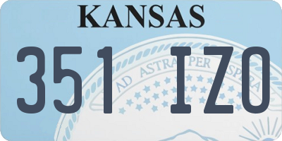 KS license plate 351IZO