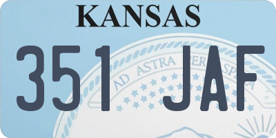KS license plate 351JAF