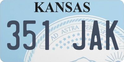 KS license plate 351JAK