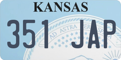 KS license plate 351JAP