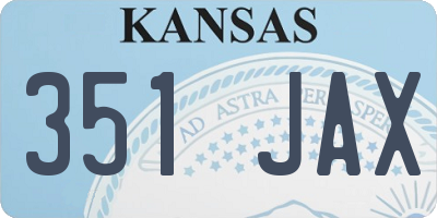 KS license plate 351JAX