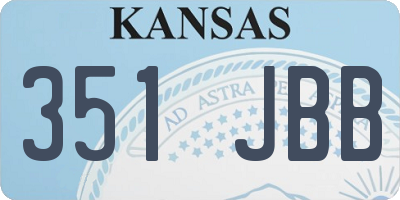 KS license plate 351JBB